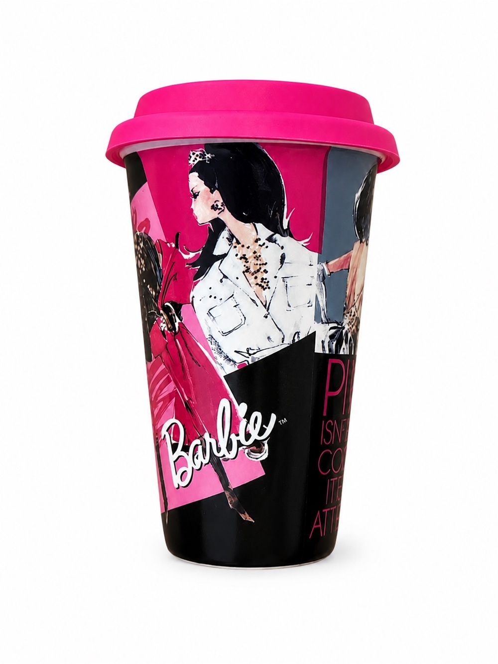 12 oz Barbie Fashion Mug with Pink Lid